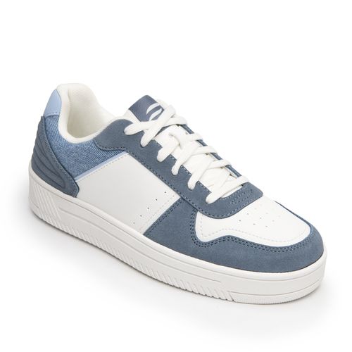 Zapatilla Mujer Inna 131604 Blanca y Azul