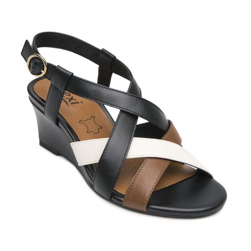 Sandalia Mujer Gilma 128309 Negro Y Blanco